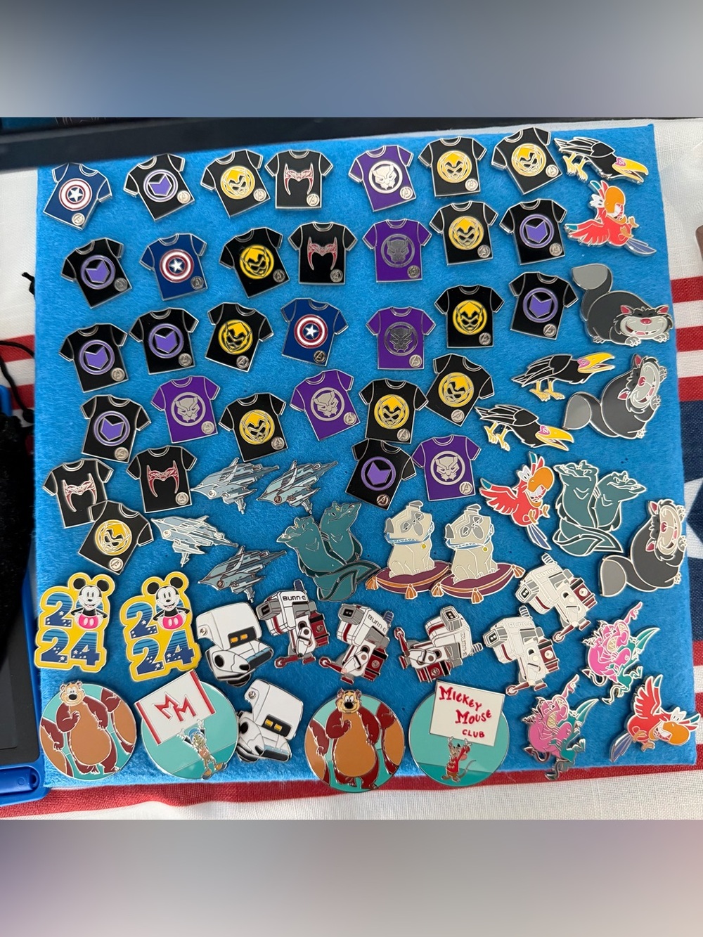 Disney Enamel Pin Lot - Marvel Shirts, Sidekick Villains, Robots, MMCH